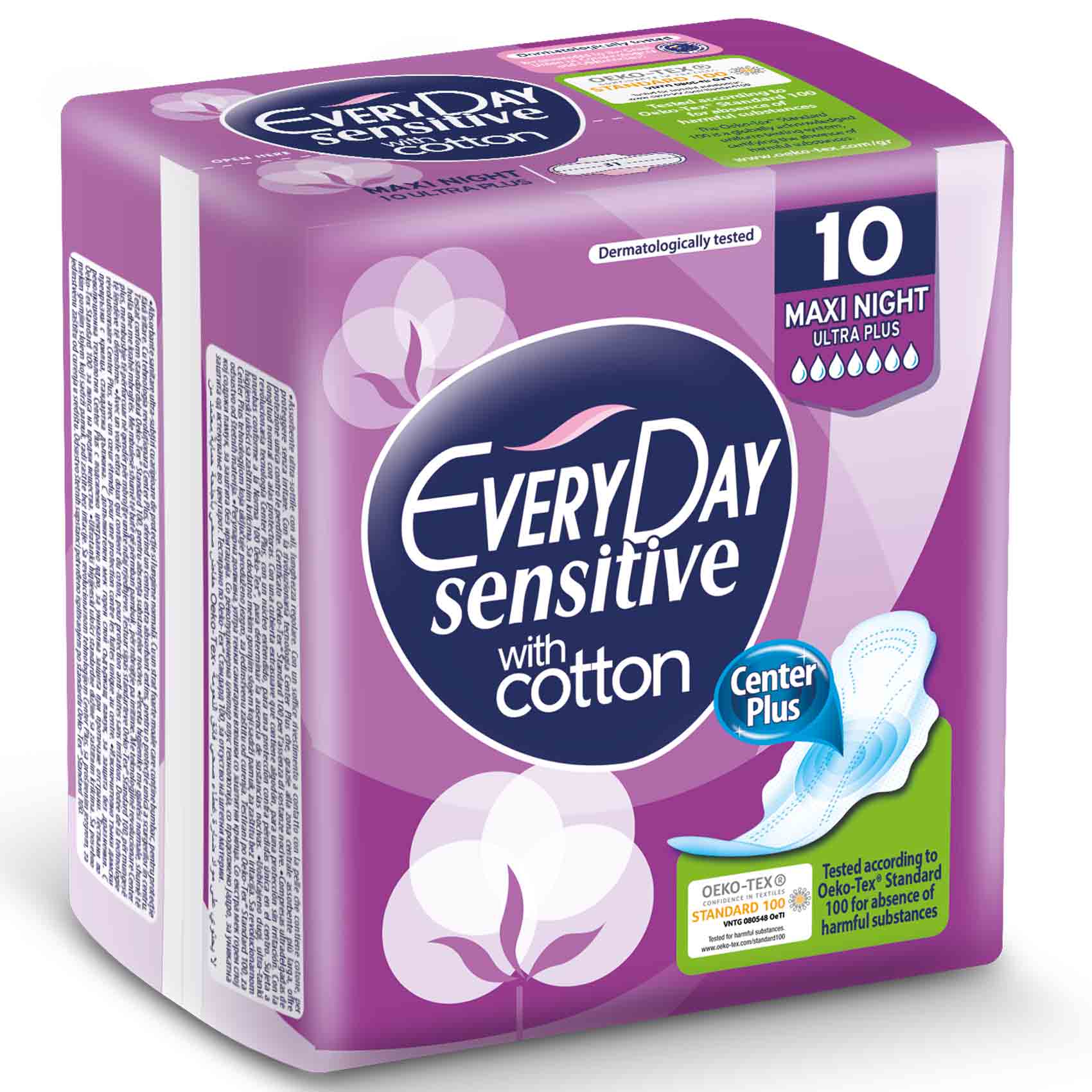 Everyday Women Pads Sensitive With Cotton Maxi Night 10 Pads