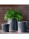 Round  Gray Ceramic Flower Pots with Drainage Hole and Saucer Succulent Garden Pots For Indoor And Outdoor-Medium