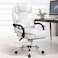 Karnak Executive Office Gaming Chair PU Leather 360 Swivel, Diamond Pattern Stitching High Back With Tilt Lock Mechanism, Soft Foam &amp; Well Padded Backrest With Lumbar Support, White
