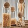 3 x Glass Storage Jars, Borosilicate Glass Jar, Spice Jars with Cork Stopper, for Spices, Sugar, Coffee, Biscuits, Sweets