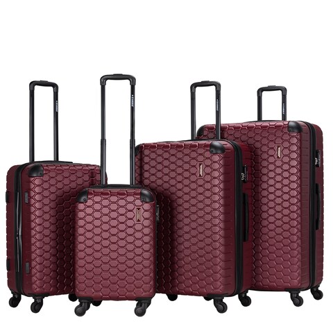 STARGOLD 4 Pack Of Hardside Spinner Number Locked Luggage Trolley