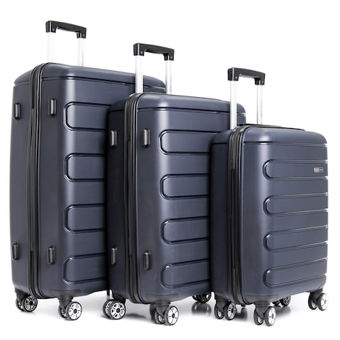 Para John Pjtr3149 Bricks 3 Pcs Trolley Luggage Set, Navy