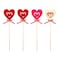 Party Magic Valentine Heart Picks 4-Pieces- 28 cm Size