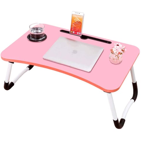 LINGWEI Laptop Table Laptop Desk Lap Tray Computer Desk Study Table Foldable Portable Laptop Bed Table Reading Table computer desk laptop desk Pink