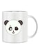 Giftex Funny Face Design With Panda Mug White/Black/Grey 11Ounce