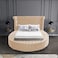 In House Lotus Velvet Bed Frame - Queen - 200x160 cm - Beige