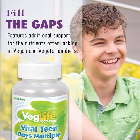 VegLife, Vital Teen Boys Multiple, 60 Vegan Capsules