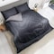 Hotel Linen Klub Reversible Down Alternative Comforter Set, Ultra Soft Brushed Stripe Microfiber Fabric, 200GSM Soft Fibersheet Filling, Size: Single 160 x 200cm, Charcoal &amp; Lt. Grey