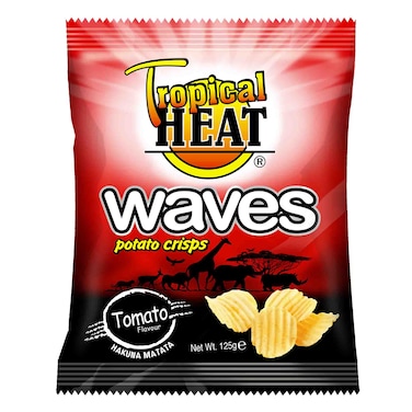 Tropical Heat Snacks Waves Tomato Potato Crisps  125G