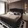 In House Shumt Velvet Bed Frame - Single - 200x120 cm - Black