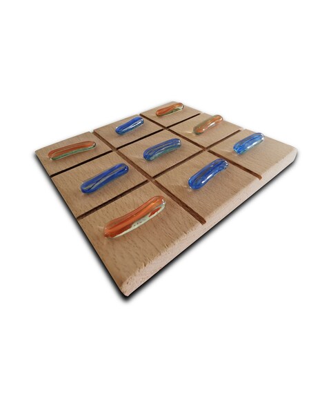 Wooden Tic Tac Toe Game Set, Classic Family Travel Board Game for Kids and Adults, Great for Office, Living Guest Room, Coffee Table D&eacute;cor Game