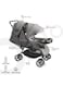 Moon Lightweight All Terrain Adjustable Pair Twin Baby Stroller, Light Grey Melange