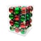 Christmas Balls Shiny Matt Glitter Assorted R/Gr 3cm 36Ct