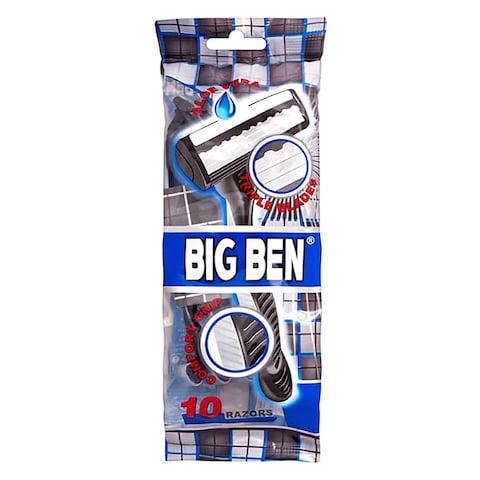 Lord Big Ben Disposable Razors with Triple Blades and Lubrastrip -  10 Pieces