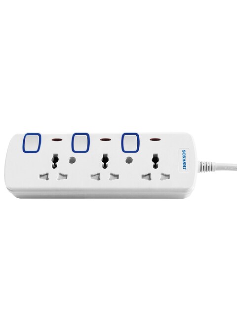 Sonashi 3 Way Extension Socket White SES-1003