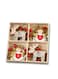 Wooden Christmas Ornaments - Hanging Christmas Tree, Wall, Window and Door Decorations 12 Pendants (Elk and Kid)