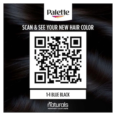 Palette Naturals Color Cream Hair Dye - 1-1 Blue Black