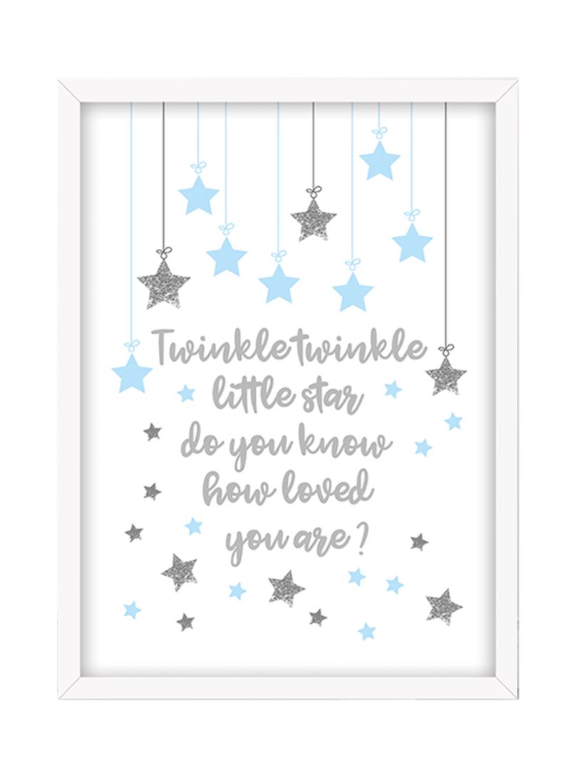 Spoil Your Wall Quote Printed Wall Poster With Frame White/Blue/Grey 40x55cm
