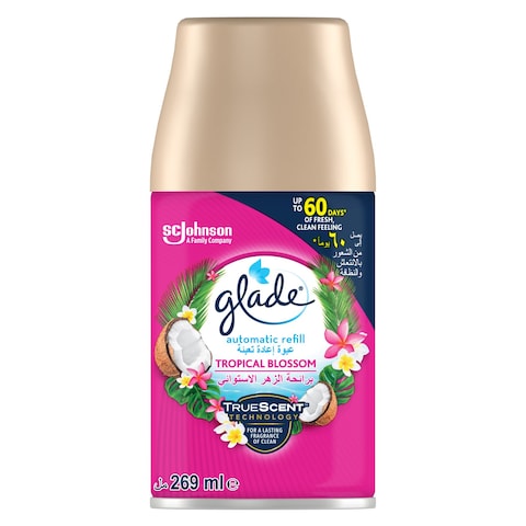 Buy Glade Exotic Tropical Blossoms Automatic Spray Refill Clear 269ml in UAE