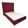 In House Lychee Velvet Bed Frame - Single - 200x90 cm - Burgundy