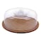 Wooden Cake Serving Plate With Lid Brown 26cm