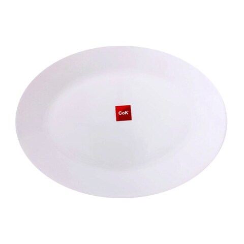 Cok Opal Oval Plate 32 CM Elba White