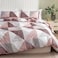 Luna Home-King Size 6 pieces bedding set , Simply geometric print, old rose with grey.