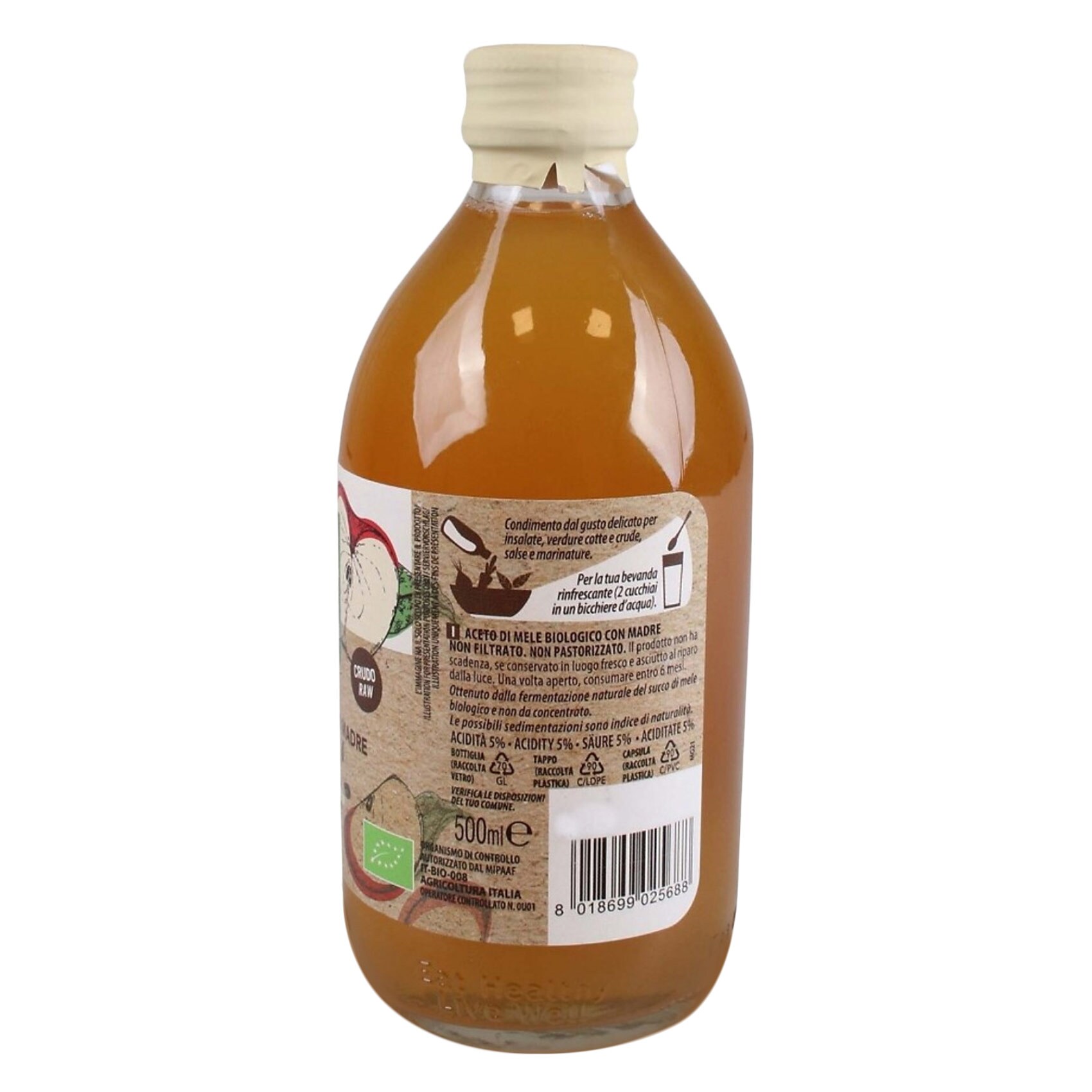 Probios Organic Vinegar Unfiltered Apple 500 Ml product thumbnail 2