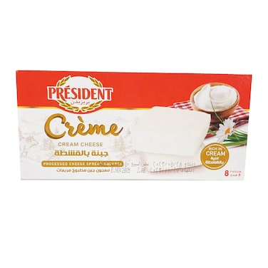 President Squared Processed Cheese With Cream - 8 Pieces