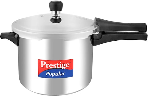 Prestige Mpp20652 Popular 5 Ltr. Sleek &amp; Simple Stainless Steel Pressure Cooker, Silver