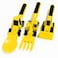 Eazy Kids Spoon, Fork &amp; Pusher - Yellow, Truck, 3Pcs