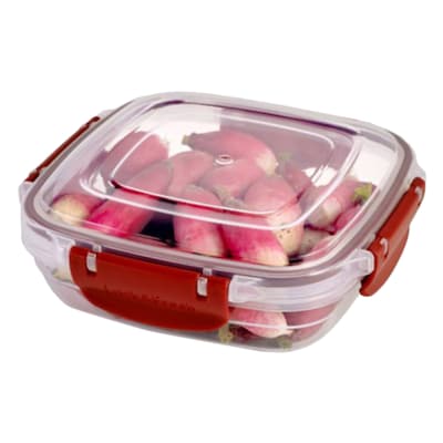 Dunya 30822 Master Square Food Storage Container 600ml Red/Clear