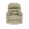 In House Velvet Rocking Cinematic Recliner Chair With Cups Holder - Dark Ivory - NZ80
