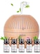Wtrtr 150ml USB Wood Grain Humidifier And 5 Bottle Essential Oils Ultrasonic Essential Oil Diffuser