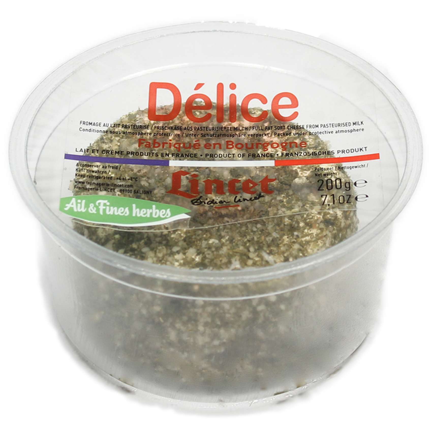 Lincet Delice Garlic And Herbs Fromage Au Lait 200g