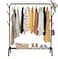 U-Hoome Clothes Rack, U-Hoome Metal Clothes Hanging Heavy Duty Indoor Bedroom Clothes Coat Stand Shoes Rack With Top Rod And Lower Storage Shelf Coat Rack With 1-Tier Shelves White