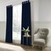 In House Velvet Curtains - Dark Blue - 240x140 cm