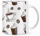 Giftex 11Oz White Mug, With Coffee Theme Pic Printed