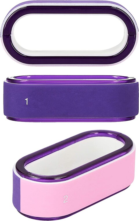 T4B Mimo 3 Sided Oval Cosmetic Tool Purple Nail Buffer Block Manicure Pedicure, 3 Ways In One Block