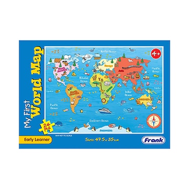 Frank Early Learner My First World Map Puzzle Arrount The World 24 Pieces