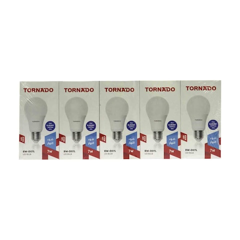 Tornado Led Bulb - 7 Watt - Day Light - 5 Bulbs