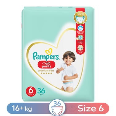 Pampers Premium Care Baby Pants 6 Extra Large, 16+ kg - 36 Diapers