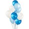 Party Time High-Quality 100 Pack 12" White &amp; Dark Blue &amp; Light Blue Balloons Set, Valentines Day Party Decorations, Helium Balloons Thick Latex Balloon - Party Supplies