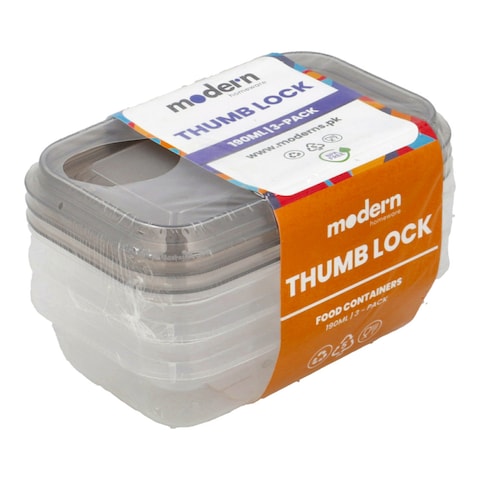 Modern Home Ware Thumb Lock 190 ml (Pack of 3)