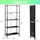 Sky-Touch 5 Tier Foldable Storage Organizer, 35x72x160.5cm Kitchen Cabinet Storage Rack, Movable Steel Storage Shelf Rack, Shelf Storage Multipurpose Rack For Living Room Bedroom Kitchen Garage, Black
