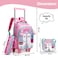 Eazy Kids 16" Set of 3 Trolley School Bag with Lunch Bag and Pencil Case Lama - Pink