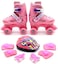 EASY FUTURE Roller Skates Adjustable Size Double Row 4 Wheel Skates for Children Skates for Boys And Girls Including Full Protective Gear Set Pink Small (31-34)