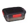 M Design Lunch Box - 2.1 Liter - Black and Red Color