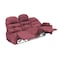 In House Velvet Triple Cinematic Recliner Chair With Cups Holder - Dark Pink - NZ80