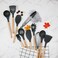 Cooking Doll 12 Pcs Wooden Silicone Cooking Set Colour Black